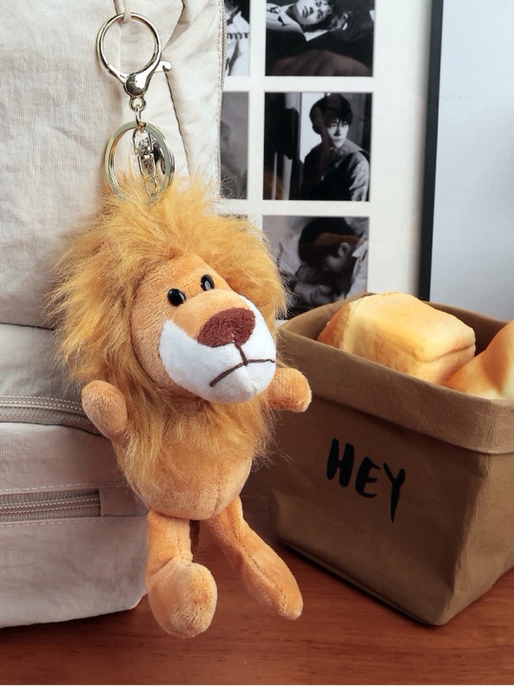 Plush Lion Keychain for Kids - Yellow Lion Bag Charm